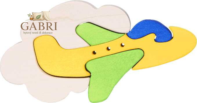 Fauna Dřevěné vkládací puzzle z masivu malé letadlo