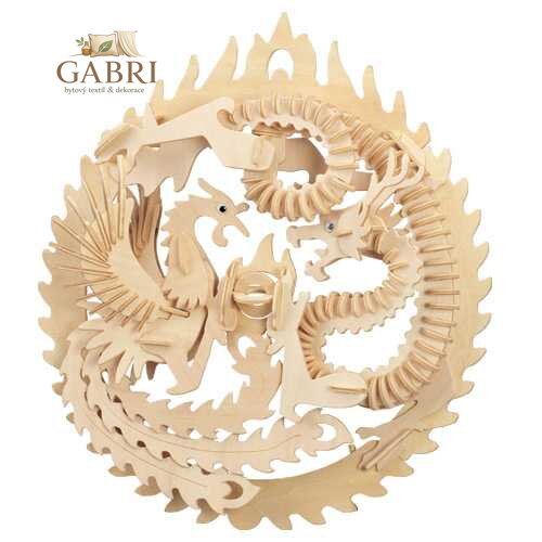 Woodcraft Dřevěné 3D puzzle Fénix a drak