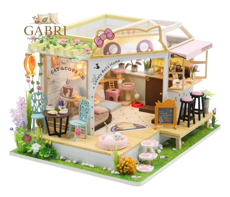 2Kids Toys miniatura domečku Kočičí kavárna se zahrádkou