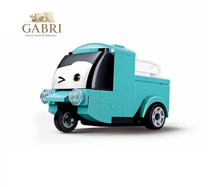 Sluban Power Bricks M38-B1072E Natahovací autíčko s očima Tyrkysový náklaďák