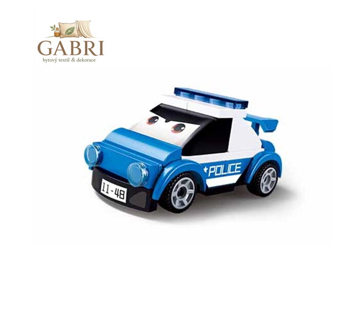Sluban Power Bricks M38-B1072G Natahovací autíčko s očima Policie