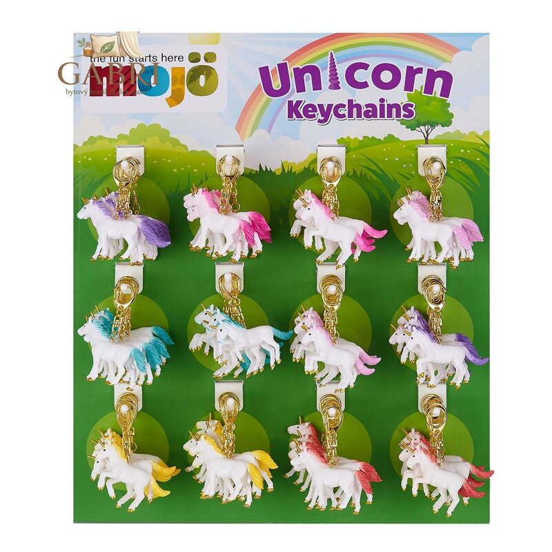 Mojo Displej 72 ks přívěsků na klíče - Jednorožci