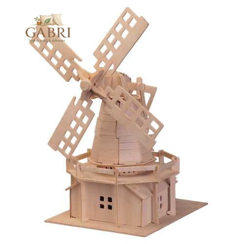 Woodcraft Dřevěné 3D puzzle Větrný mlýn přírodní