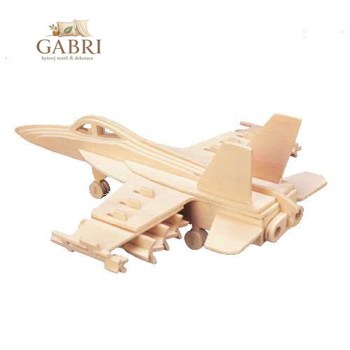 Woodcraft Dřevěné 3D puzzle Stíhačka přírodní