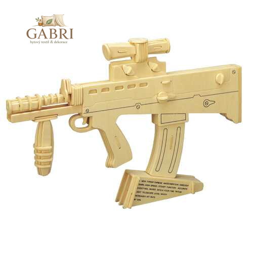 Woodcraft Dřevěné 3D puzzle karabina