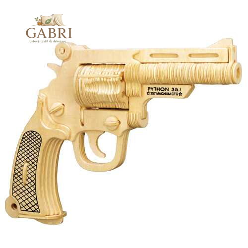 Woodcraft Dřevěné 3D puzzle Pistole S&W