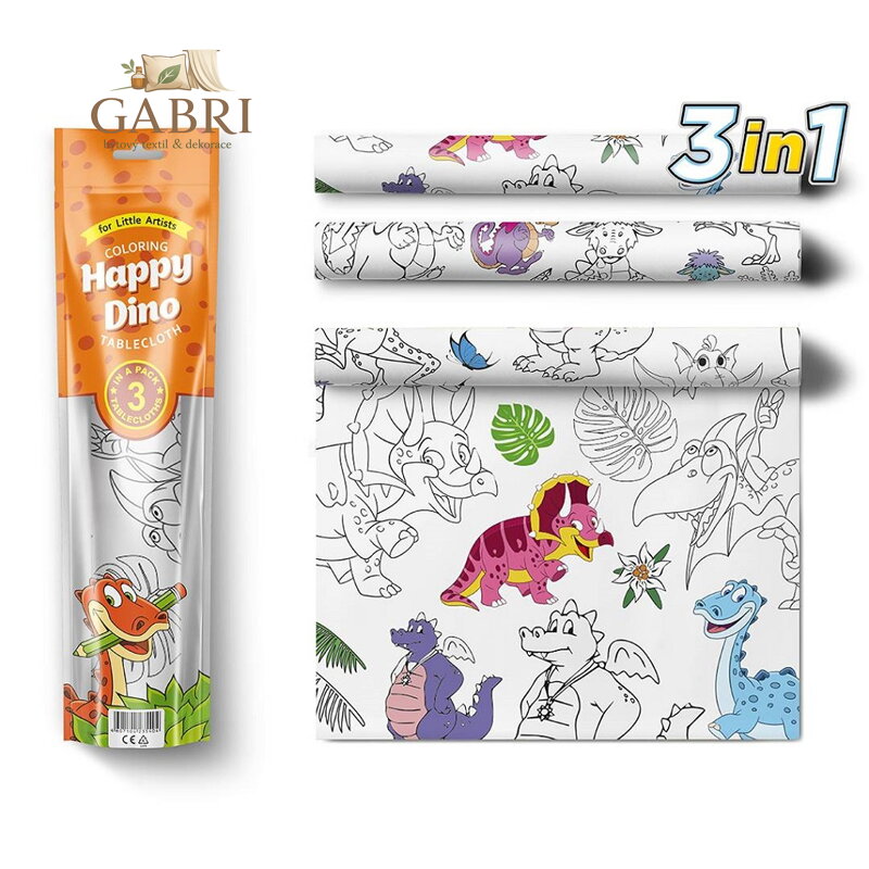 Pexi Malovací ubrusy 3 ks - Šťastní Dinosauři (Happy Dino)