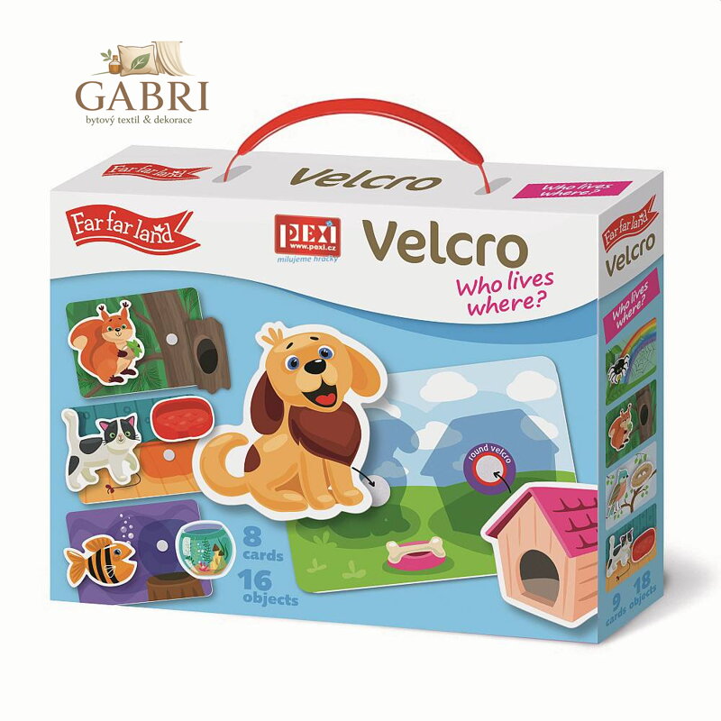 Pexi Velcro skládačky - Kdo kde bydlí?