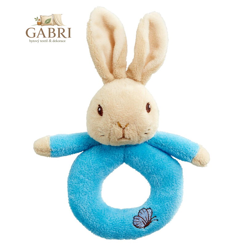 Rainbow Chrastítko kroužek králíček Petr & Flopsy 1 ks modrá