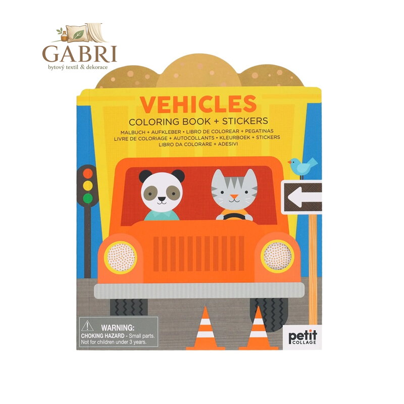 Petit Collage Omalovánka se samolepkami vozidel