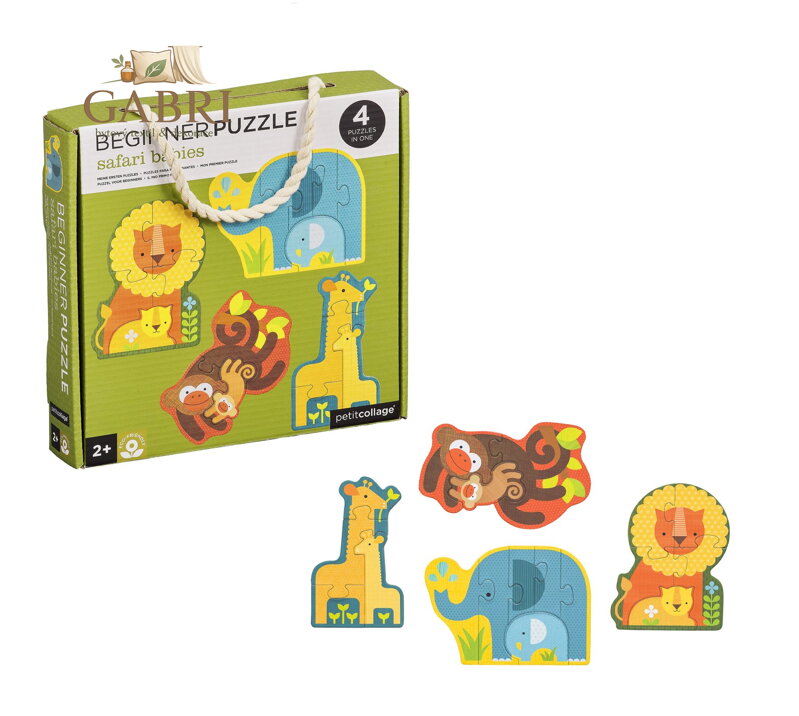 Petit Collage První puzzle mláďata safari