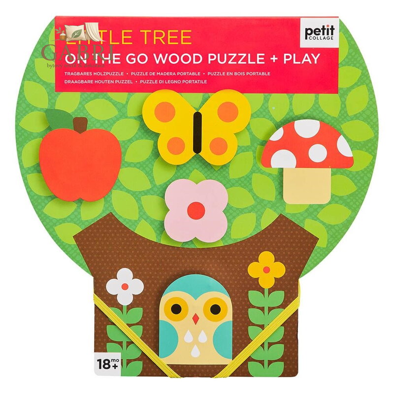 Petit Collage Robustní dřevěné puzzle Malý strom