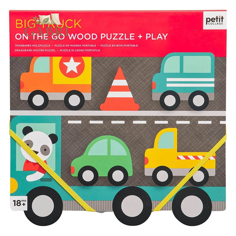 Petit Collage Robustní dřevěné puzzle Big Truck