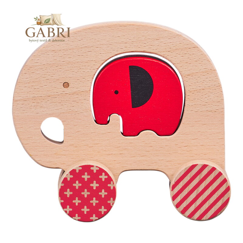 Petit Collage Slon a slůně na kolečkách - poškozený obal