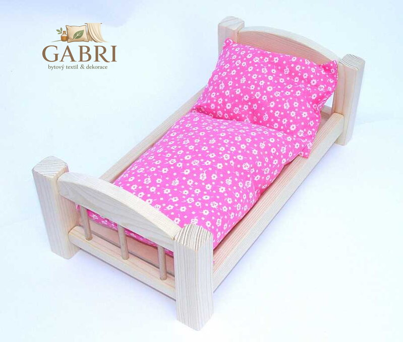 Dřevěná postýlka pro panenky přírodní