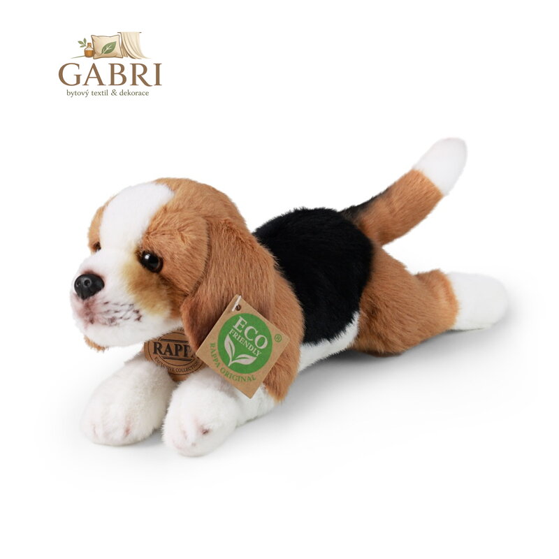 Rappa Plyšový pes bígl ležící 20 cm ECO-FRIENDLY