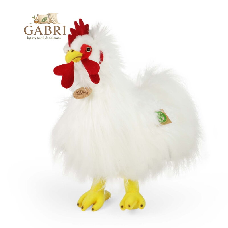 Rappa Plyšový kohout bílý stojící 33 cm ECO-FRIENDLY