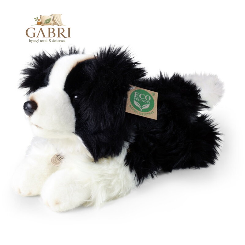 Rappa Plyšový pes border kolie ležící 30 cm ECO-FRIENDLY