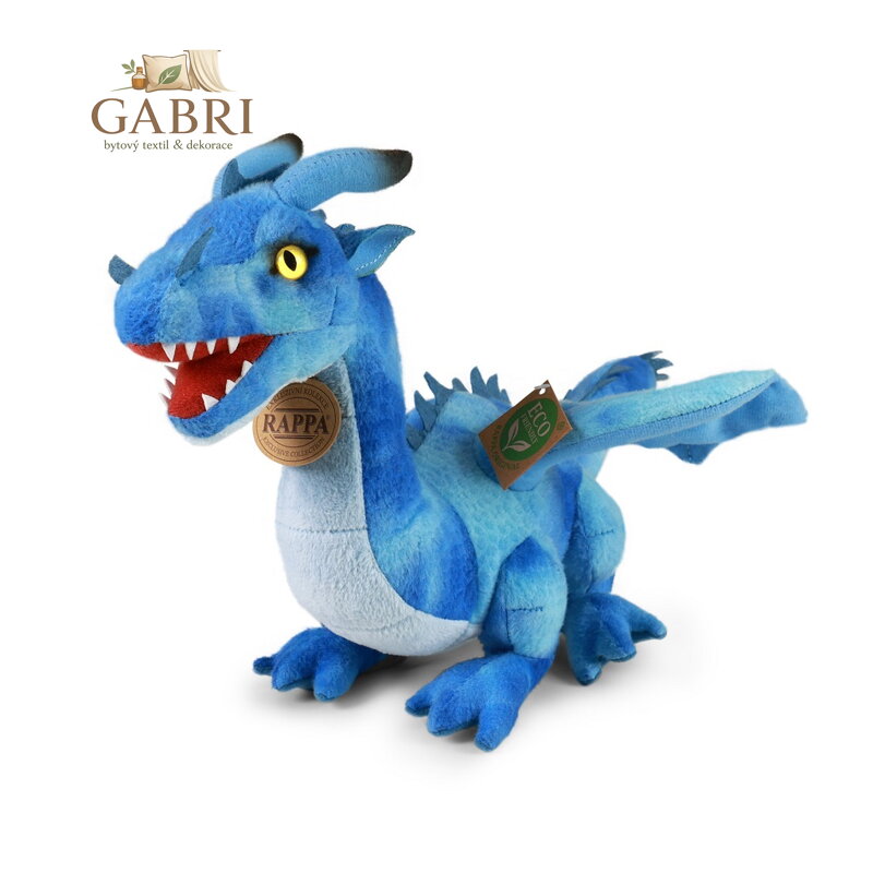 Rappa Plyšový drak 40 cm modrý ECO-FRIENDLY