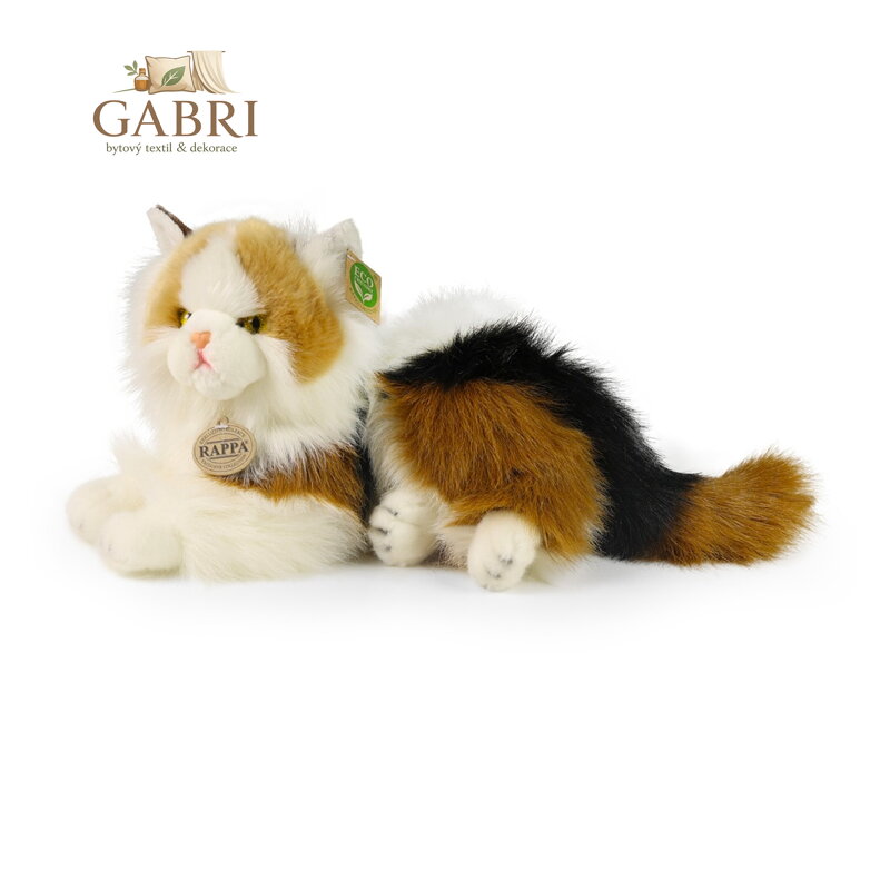 Rappa Plyšová kočka calico trojbarevná 30 cm ECO-FRIENDLY
