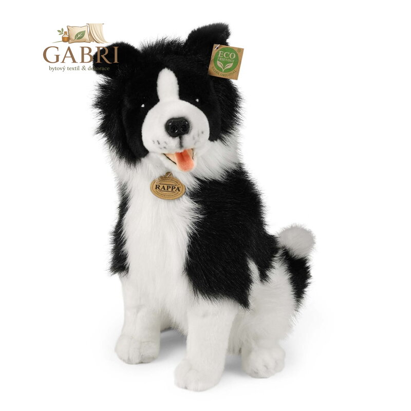 Rappa Plyšový pes border kolie 40 cm ECO-FRIENDLY