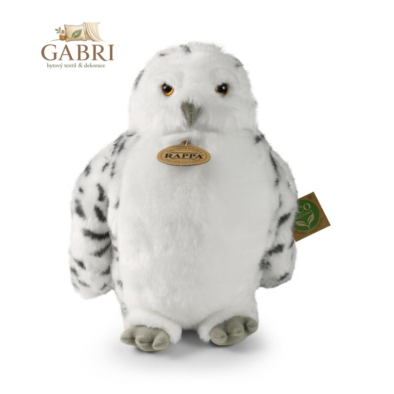 Rappa Plyšová sova/sovice sněžná s otáčející hlavou 28 cm ECO-FRIENDLY
