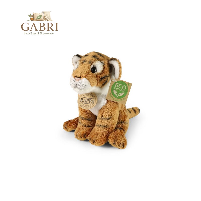 Rappa Plyšový tygr sedící 15 cm ECO-FRIENDLY