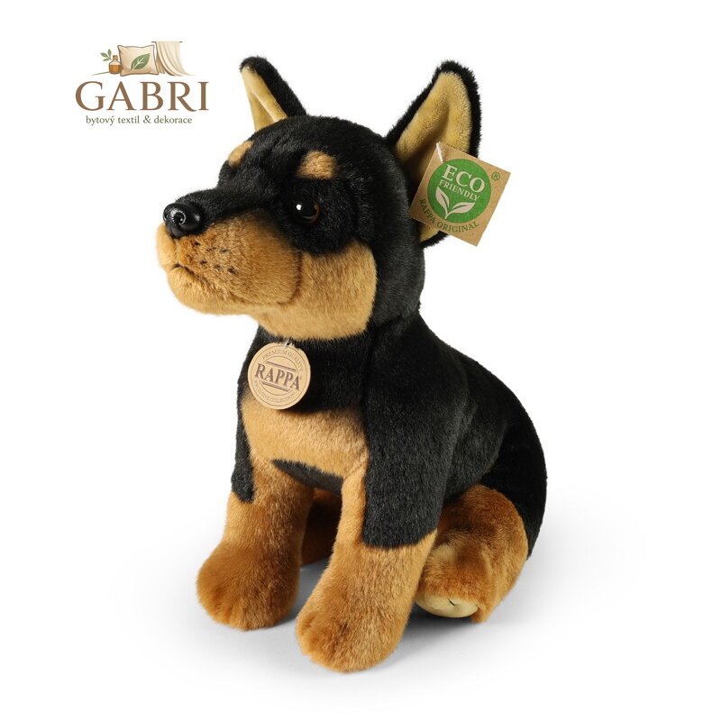 Rappa Plyšový pes dobrman 30 cm ECO-FRIENDLY