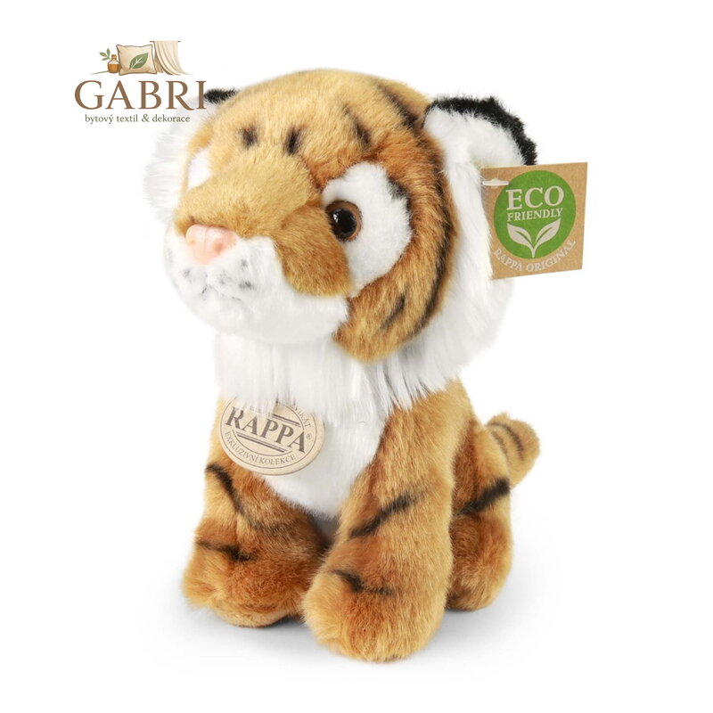 Rappa Plyšový tygr sedící 18 cm ECO-FRIENDLY