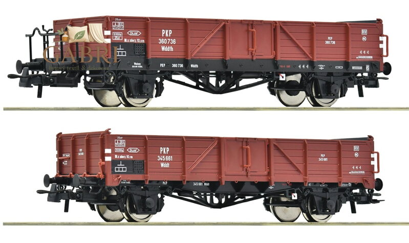 Roco Sada 2 ks otevřených nákladních vagónů PKP - 6600150