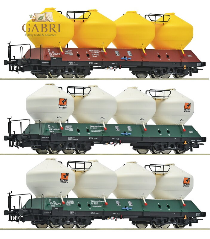 Roco 3dílná sada nákladních vozů na cement Uacs ČD  - 6600180