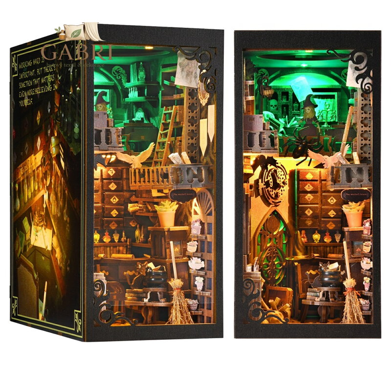 2Kids Toys 3D skládačka Zarážka na knihy Miniatura domečku Dům čarodějnice