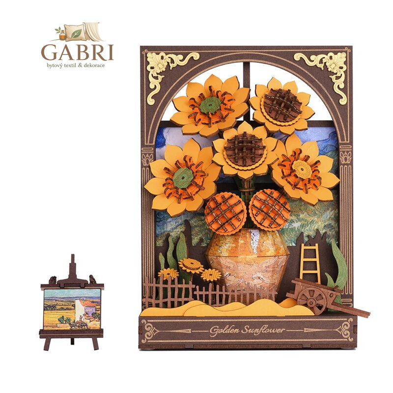 RoboTime 3D dřevěná skládačka Zlaté slunečnice - poškozený obal