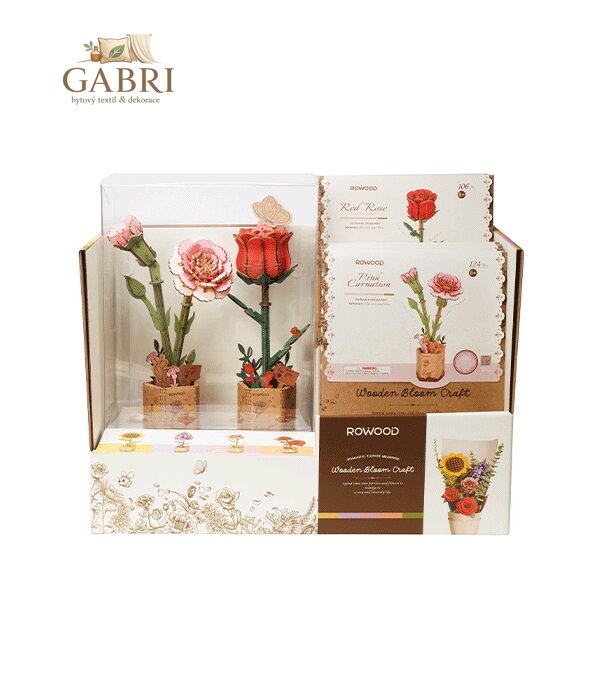RoboTime Displej s Růžovým karafiátem a Červenou růží