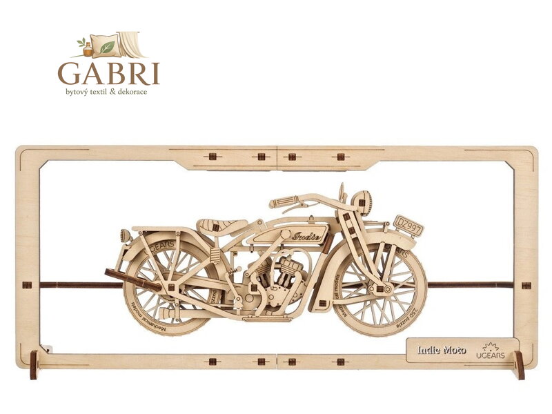 Ugears 2,5D dřevěné mechanické puzzle Indie Moto