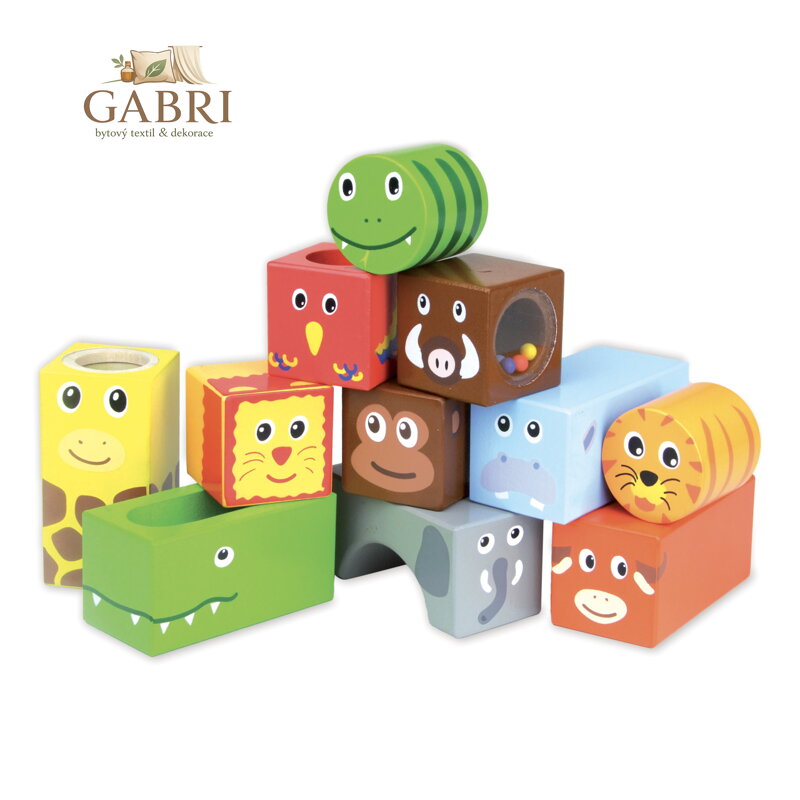 Vilac Dřevěné zvukové kostky Savana