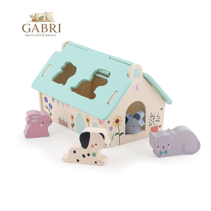 Vilac Dřevěná vkládačka Domeček pro zvířátka Sarah Betz