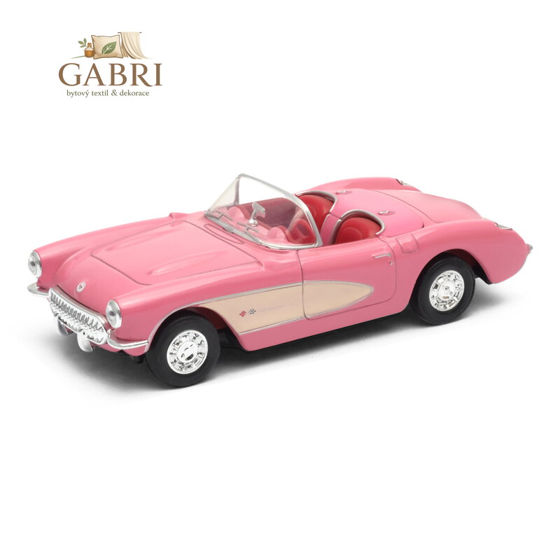 Welly Chevrolet Corvette (1957) 1:34 kabriolet růžový
