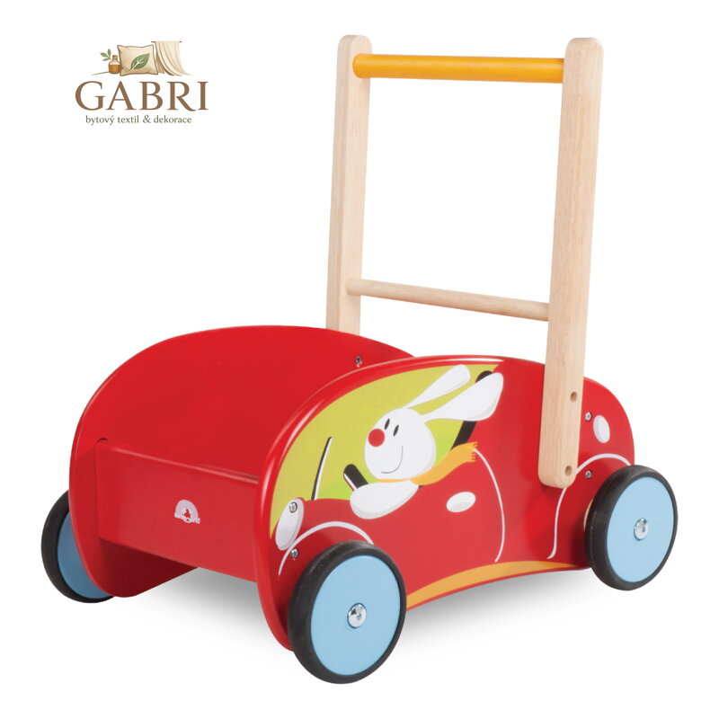 Wonderworld Dřevěné chodítko červené