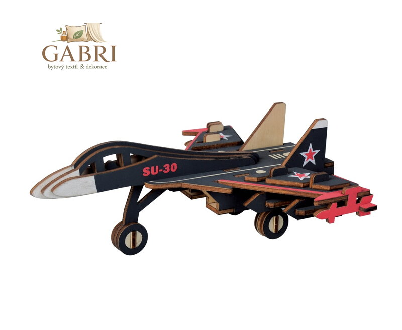 Woodcraft Dřevěné 3D puzzle Bojové letadlo SU30