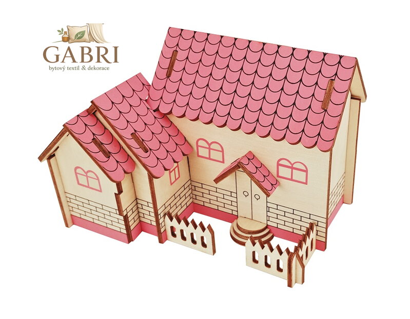 Woodcraft Dřevěné 3D puzzle Fialový dům