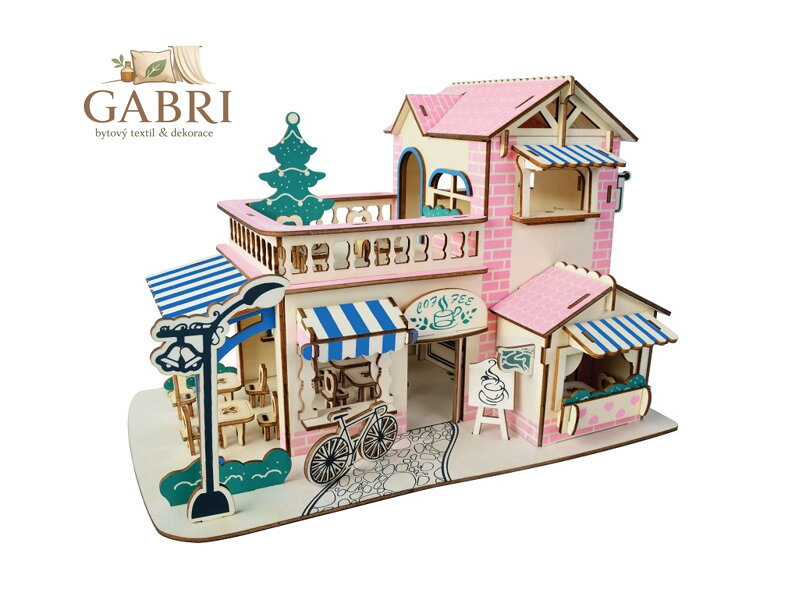 Woodcraft Dřevěné 3D puzzle Kavárna