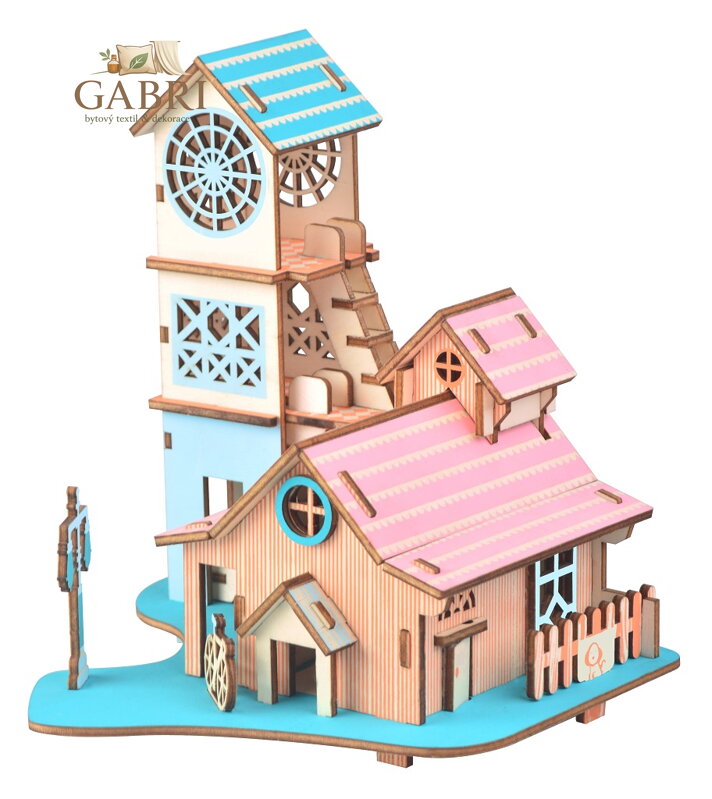 Woodcraft Dřevěné 3D puzzle Vila u řeky