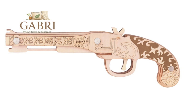 Woodcraft Dřevěné 3D puzzle Zbraň na gumičky Mušketa