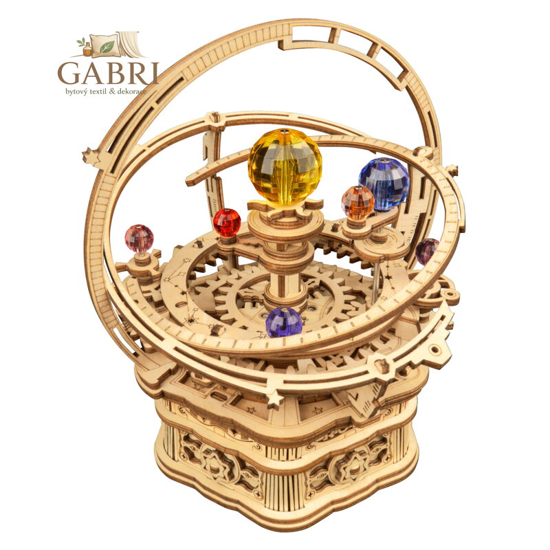 RoboTime 3D dřevěná skládačka hrací skříňky Historický orloj