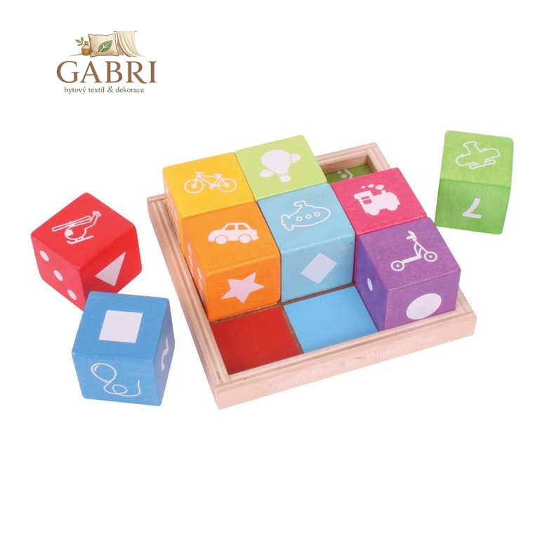 Bigjigs Baby Dřevěné kostky s obrázky