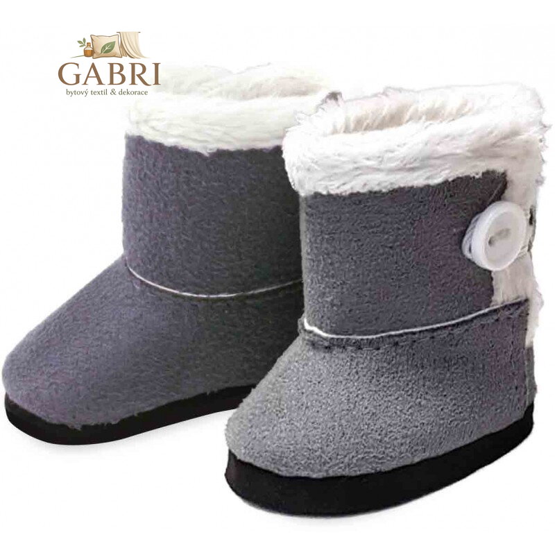 Petitcollin Zimní boty šedé  (pro panenku 28 cm)