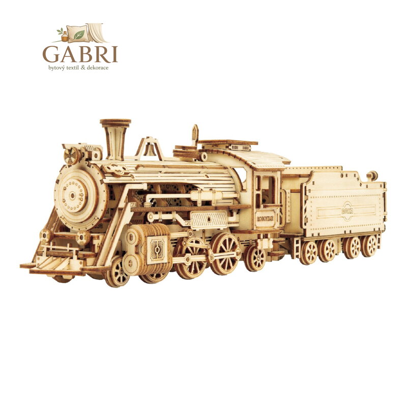 RoboTime 3D dřevěná skládačka Parní lokomotiva