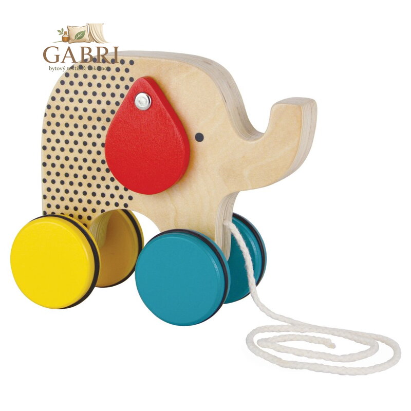 Petit Collage Dřevěný tahací slon Jumbo