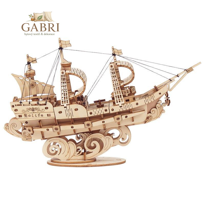 RoboTime 3D dřevěná skládačka Vojenská plachetnice